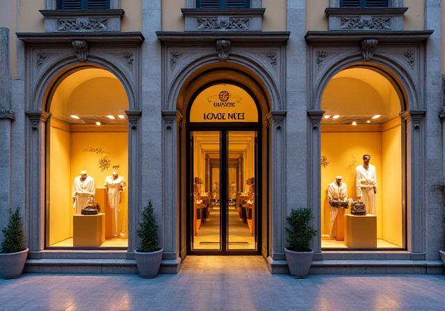 Esterno elegante dello showroom Arcadian Timepieces vicino al Vaticano